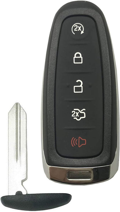 Replacement Key Fob Cover Case Fit for 2011-2016 Ford Edge Escape Explorer Focus Flex Taurus Fusion Lincoln MKS MKT MKX CMX Keyless Entry Key Fob Shell (Black)