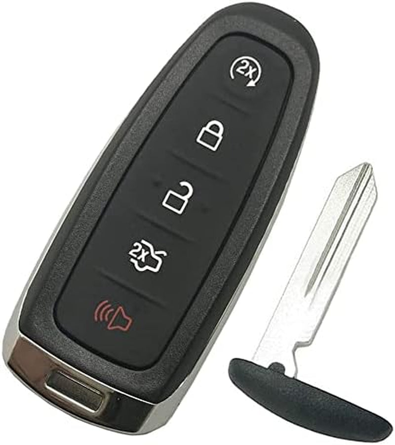 Replacement Key Fob Cover Case Fit for 2011-2016 Ford Edge Escape Explorer Focus Flex Taurus Fusion Lincoln MKS MKT MKX CMX Keyless Entry Key Fob Shell (Black)